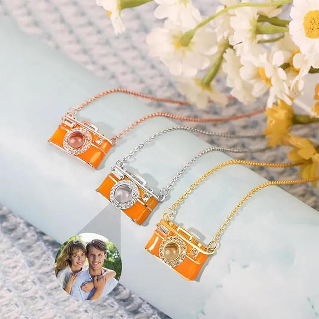 Collar Cámara Personalizada con Foto Interior | Joya Proyector Única