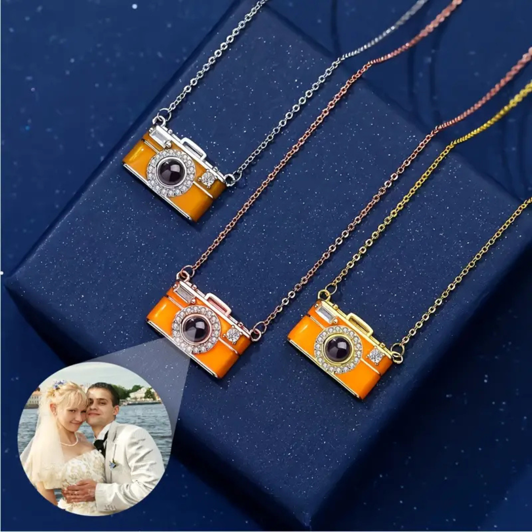 Collar Cámara Personalizada con Foto Interior | Joya Proyector Única