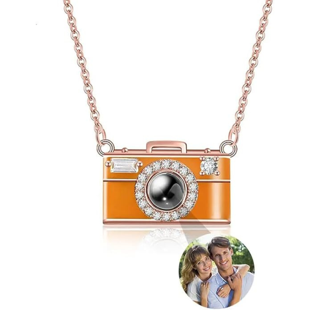 Collar Cámara Personalizada con Foto Interior | Joya Proyector Única