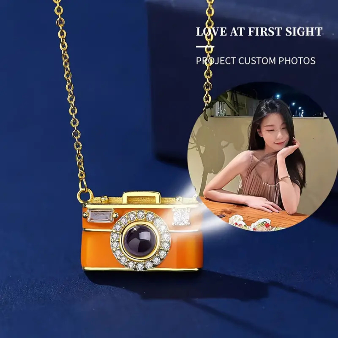 Collar Cámara Personalizada con Foto Interior | Joya Proyector Única